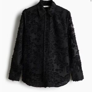 H&M Black Textured Blouse